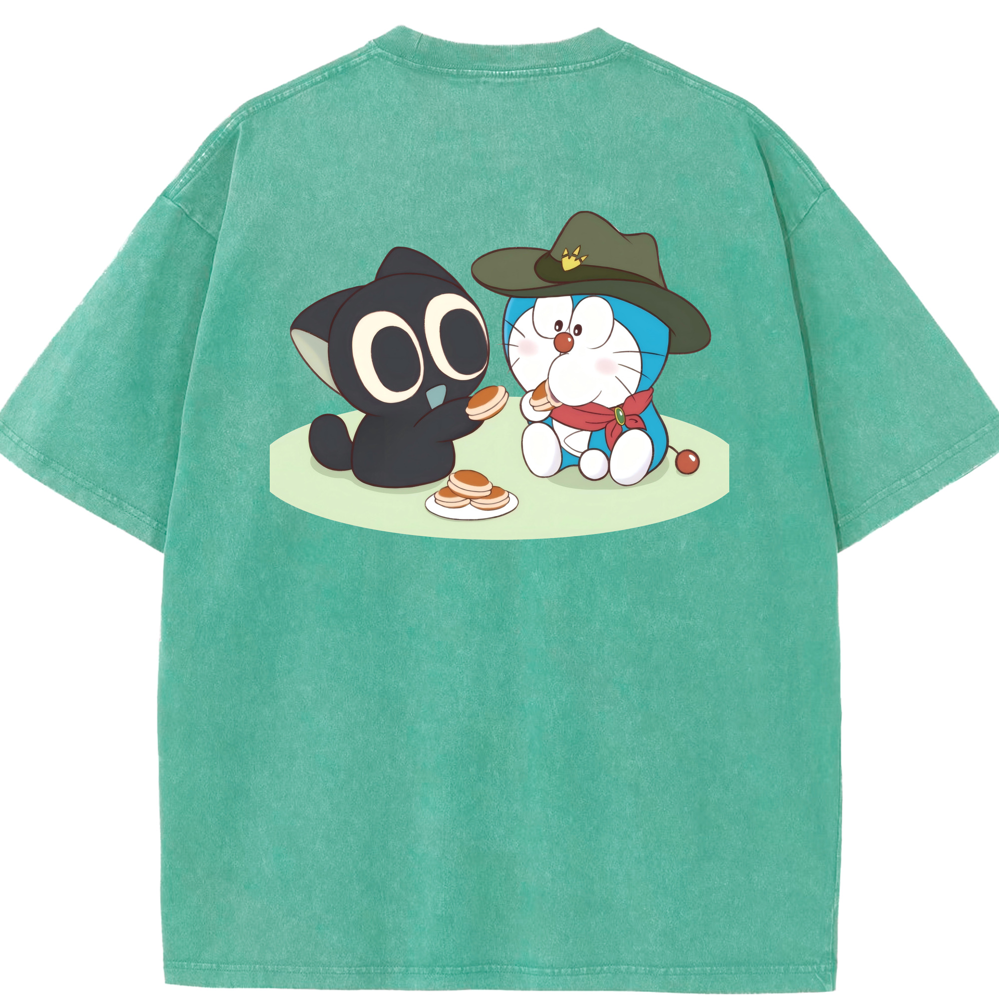 （画像用） ドラえもん Doraemon 綿100% ヴィンテージ風 半袖Tシャツ（背面プリント）